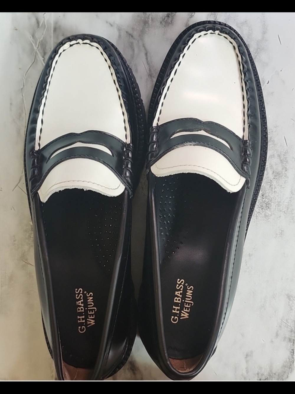 Black and White G.H BASS Loafers